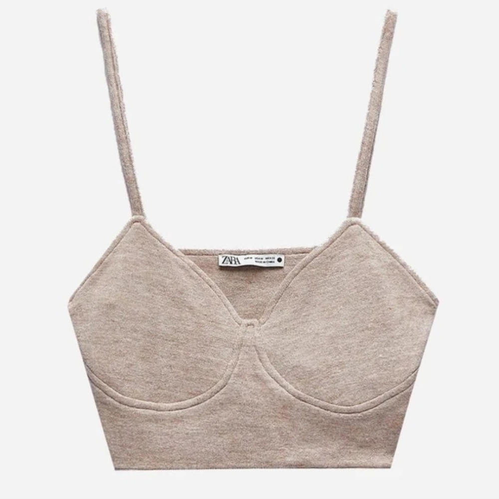 Zara m crop top bralette knit